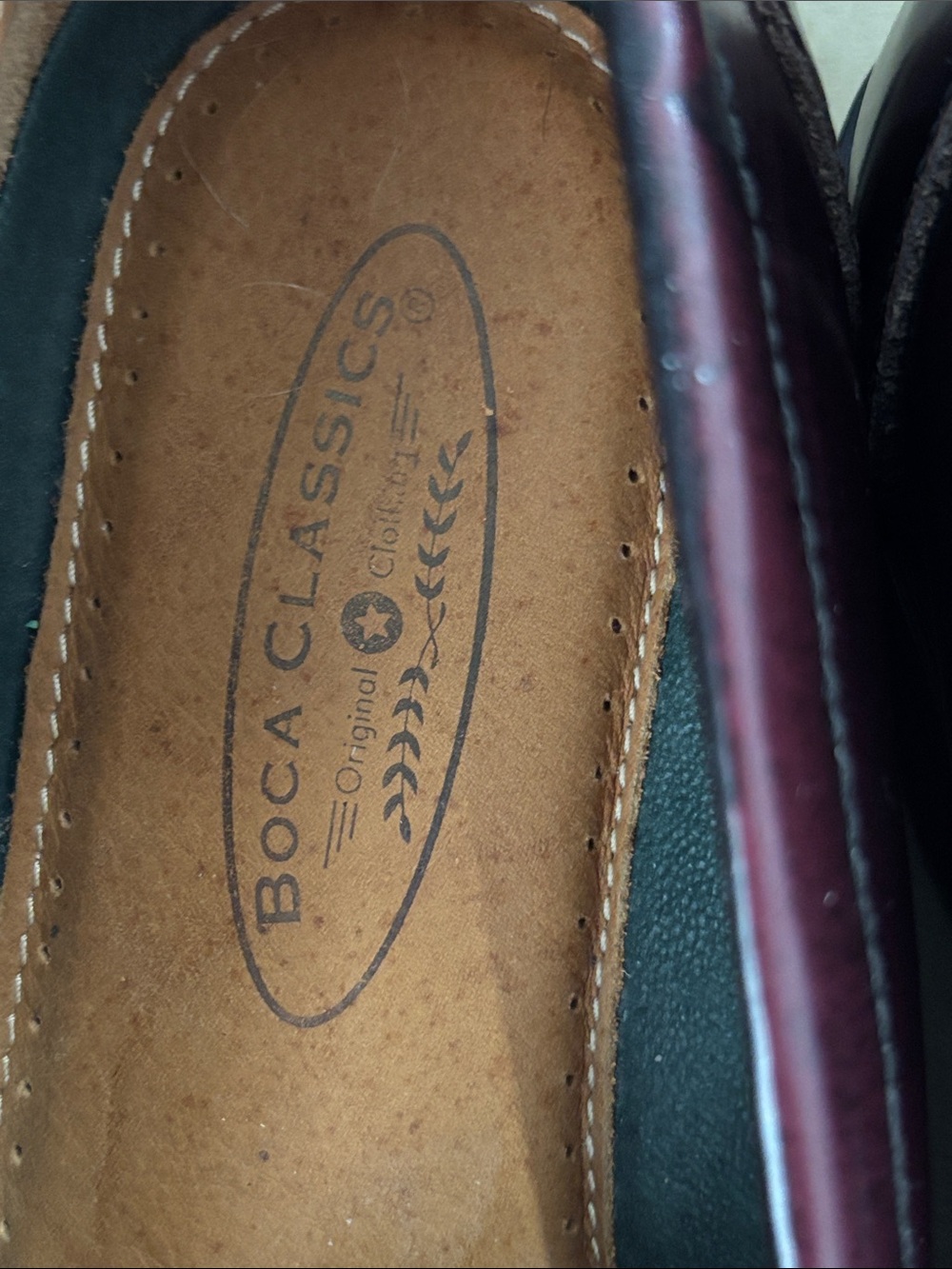 Boca classic Men's Oxford Penny Loafers in Burgundy - Picture 2 of 6